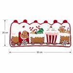 Cojín Decorativo Tren de Jengibre Navideño Blanco y Rojo 20 x 50 cm