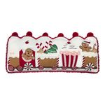 Cojín Decorativo Tren de Jengibre Navideño Blanco y Rojo 20 x 50 cm