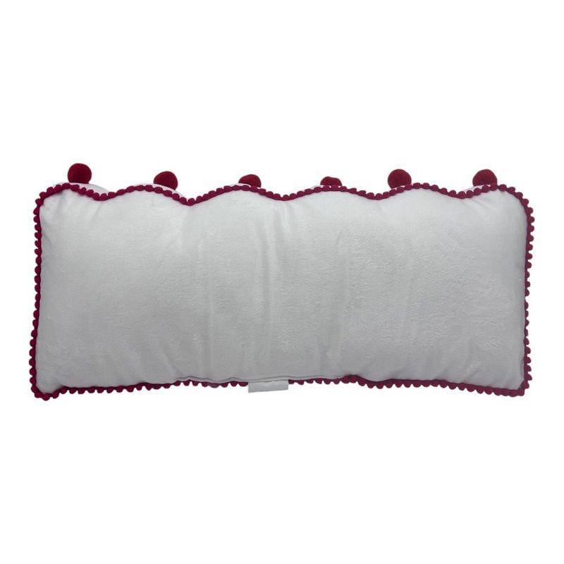 Cojín Decorativo Tren de Jengibre Navideño Blanco y Rojo 20 x 50 cm