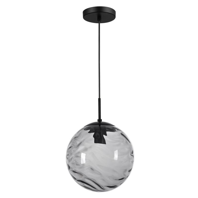 Lámpara Colgante Tipo Globo de Cristal Humo y Negro Base E27 60W 1.87 m