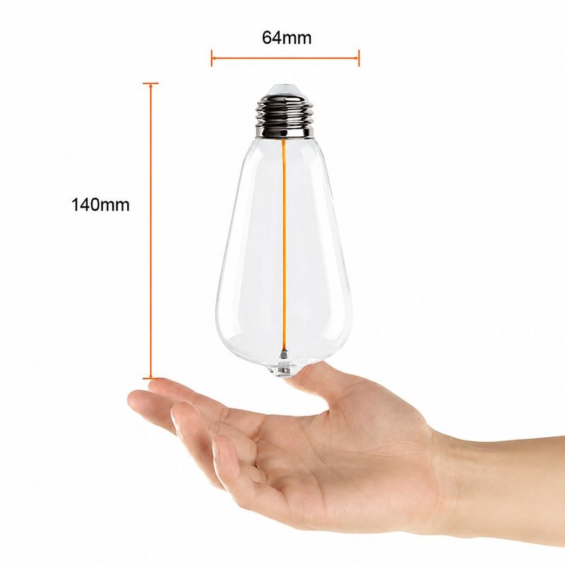Foco LED ST64 Filamento Magnético Transparente Luz Cálida 2.5W E27