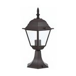 Farol de Piso para Exterior sin Foco Aluminio Café Base E27 160 x 400 mm