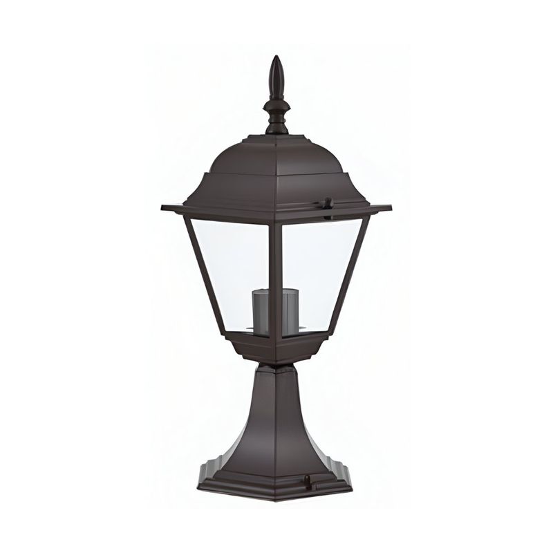 Farol de Piso para Exterior sin Foco Aluminio Café Base E27 160 x 400 mm
