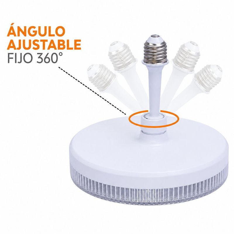Plafón de Techo LED Blanco Luz de Día Base E27 24W 2100 lm 230 mm