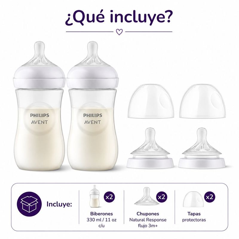Set de 2 Pachas Natural Response de 330 mL con Válvula AirFree