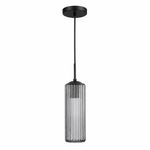 Lámpara Colgante Tubular Acanalada de Cristal Humo Base E27 60W 1.92 m