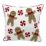 Cojín Navideño Galletas de Jengibre con Caramelos 40 x 40 cm