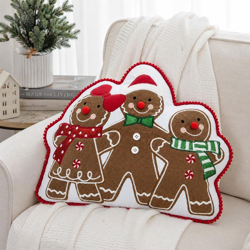 Cojín Navideño Familia Galletas de Jengibre 33 x 40 cm