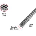 Cable Flexible de Acero 3/16 plg Venta por Metro