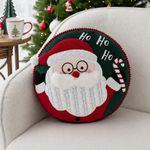 Cojín Decorativo Santa Claus Ho Ho Ho Verde y Rojo 35 x 35 cm