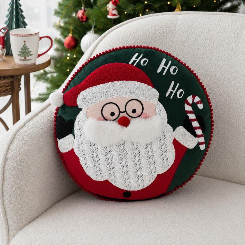 Cojín Decorativo Santa Claus Ho Ho Ho Verde y Rojo 35 x 35 cm