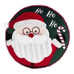 Cojín Decorativo Santa Claus Ho Ho Ho Verde y Rojo 35 x 35 cm