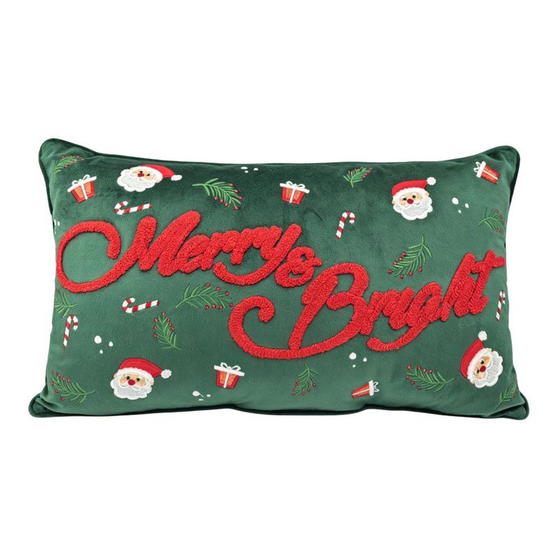 Cojín Decorativo Navideño Merry & Bright Verde 30 x 50 cm