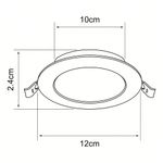 Panel LED Circular Empotrable de 6W con Luz de Día para Techo