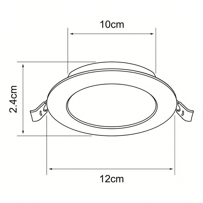 Panel LED Circular Empotrable de 6W con Luz de Día para Techo