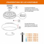 Plafón de Techo LED de Hierro Blanco Luz CCT Ajustable 27W 2300 lm 310 mm