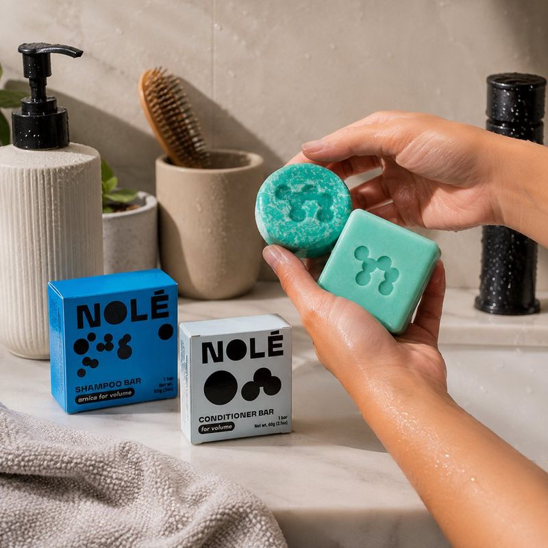 Set de Shampoo y Acondicionador Sólido con Árnica para Volumen Capilar