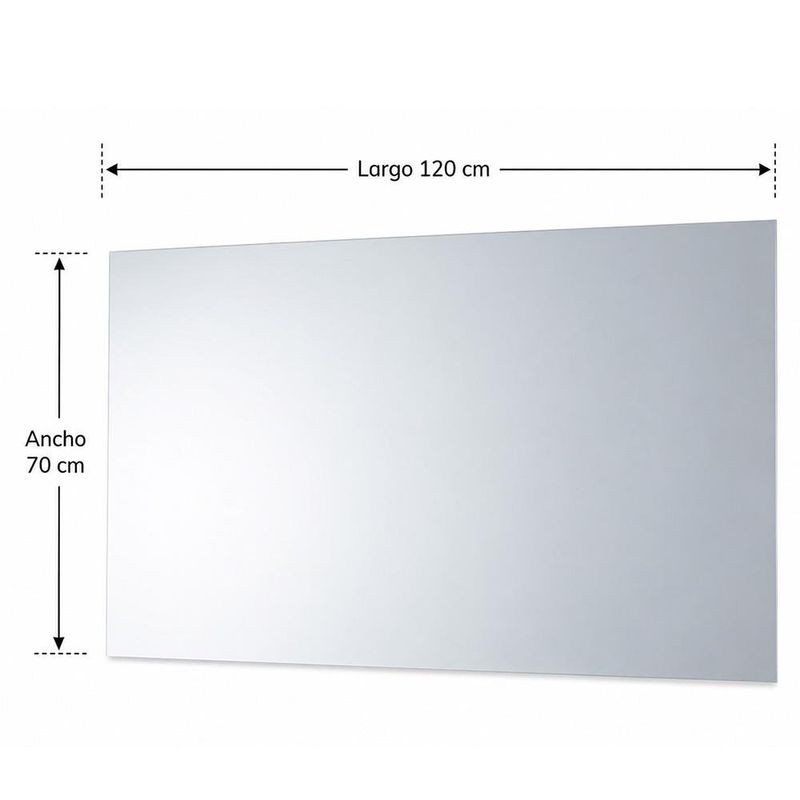 Espejo Rectangular Liso sin Marco 120 x 70 cm para Pared