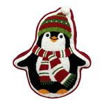Cojín Decorativo de Pingüino Navideño 35 x 35 cm