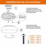 Plafón de Techo LED Decorativo Marmoleado Blanco Luz CCT Ajustable 27W 285 mm