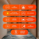 Panel LED Circular Empotrable de 18W con Luz Cálida para Techo