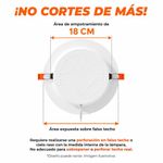 Panel LED Circular Empotrable de 18W con Luz Cálida para Techo