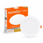 Panel LED Circular Empotrable de 12W con Luz Cálida para Techo