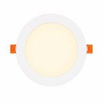 Panel LED Circular Empotrable de 12W con Luz Cálida para Techo