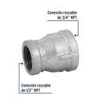 Reducción Campana de Acero Galvanizado 3/4 x 1/2 plg