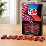 Hot Wheels Pack Conmemorativo 80 Aniversario con 8 Vehículos Die-Cast Escala 1:64 Color Rojo