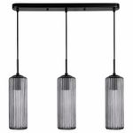 Lámpara Colgante Lineal con 3 Luces de Cristal Humo Base E27 180W 1.92 m