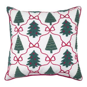 Cojín Decorativo Pinos Navideños Bordados 40 x 40 cm