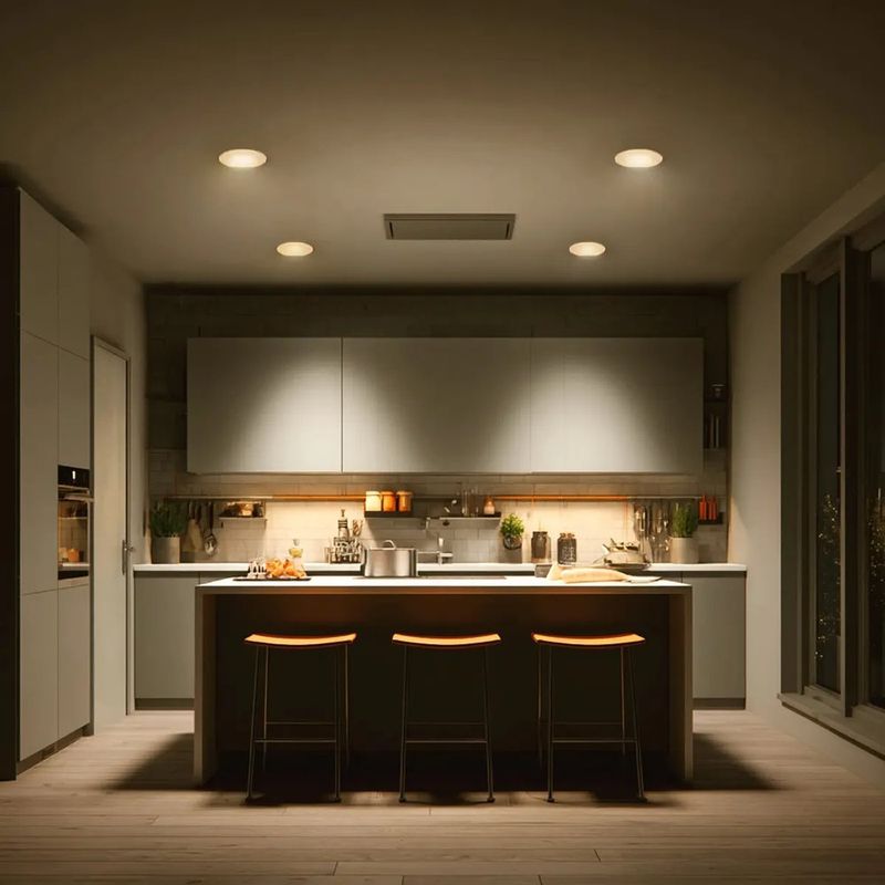 Panel LED Circular Empotrable de 6W con Luz Cálida para Techo