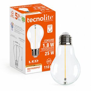 Foco LED A60 Filamento Magnético Transparente Luz Cálida 1.8W E27