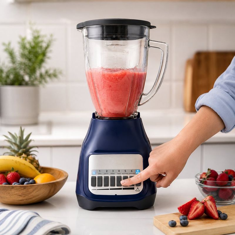 Licuadora con Vaso de Vidrio 650 W y 1.25 Litros