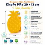 Bloque de Hielo Reutilizable Diseño Piña 20 x 13 cm Color Amarillo