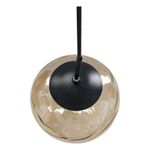 Lámpara Colgante Tipo Globo de Cristal Ámbar y Negro Base E27 60W 1.87 m