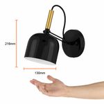 Lámpara de Pared Arbotante Dirigible de Hierro Negro Base E27 60W