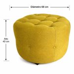 Taburete Redondo Granada 68 x 68 x 45 cm Color Mostaza