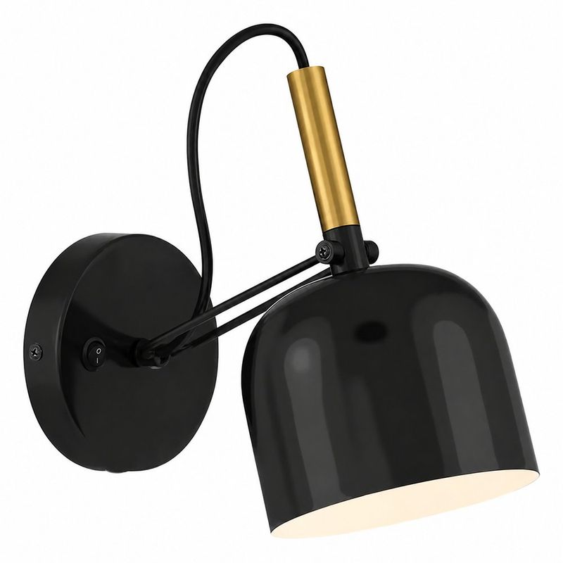 Lámpara de Pared Arbotante Dirigible de Hierro Negro Base E27 60W