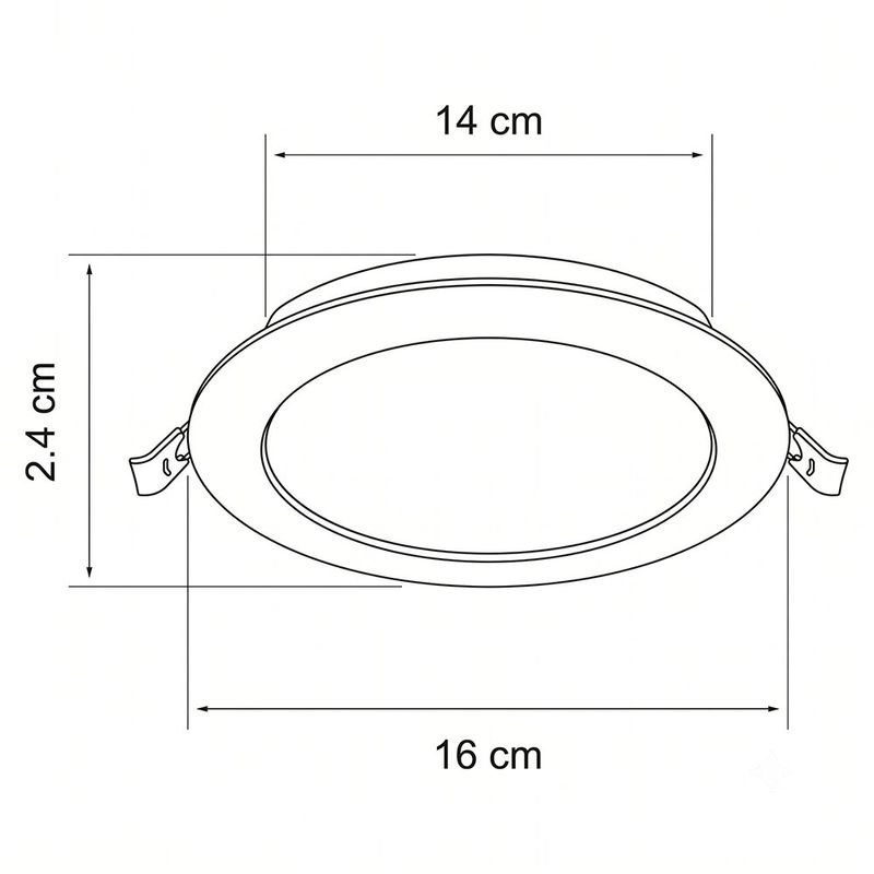 Panel LED Circular Empotrable de 12W con Luz de Día para Techo