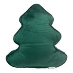 Cojín Decorativo Árbol de Navidad Verde con Pompones Rojos 35 x 40 cm