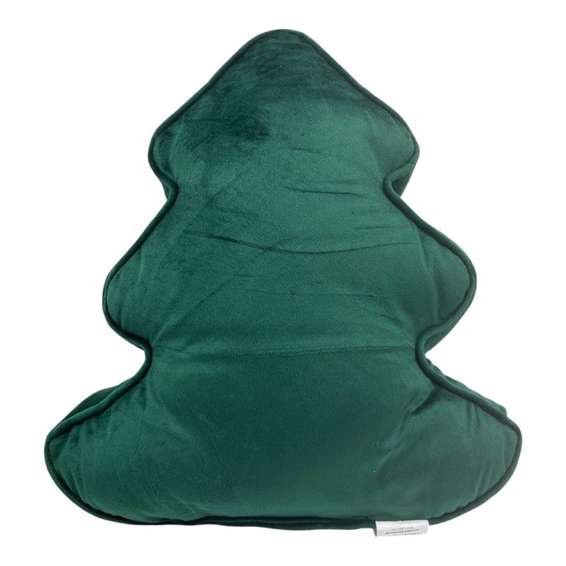 Cojín Decorativo Árbol de Navidad Verde con Pompones Rojos 35 x 40 cm