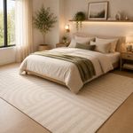Alfombra de Área 160 x 230 cm Brera Líneas Curvas Color Beige