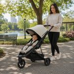 Carruaje Compacto Spring para Paseo 32 x 45 x 76 cm Beige Suave con Negro