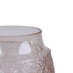 Florero de Vidrio Corrugado Traslúcido Decorativo de 28 cm Color Café Ámbar Claro