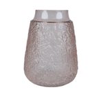 Florero de Vidrio Corrugado Traslúcido Decorativo de 28 cm Color Café Ámbar Claro