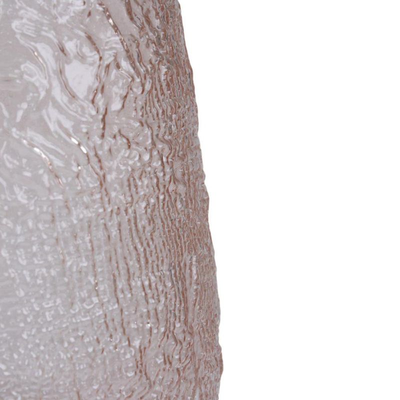 Florero de Vidrio Corrugado Traslúcido Decorativo de 28 cm Color Café Ámbar Claro