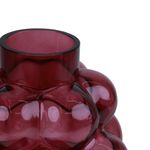Florero de Vidrio con Burbujas Decorativo de 25 cm Color Rojo Vino