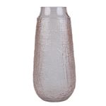 Florero de Vidrio Corrugado Traslúcido Decorativo de 38 cm Color Café Ámbar